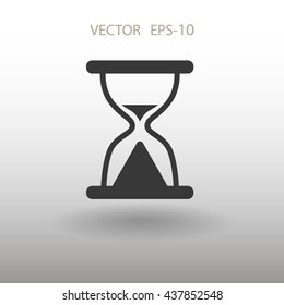 Flat icon of hourglass