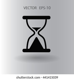 Flat icon of hourglass