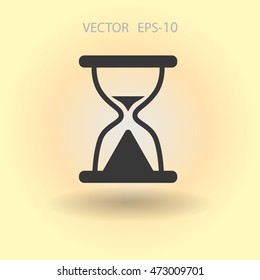 Flat icon of hourglass
