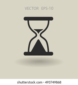 Flat icon of hourglass