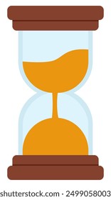 Icono plano de reloj de arena aislado sobre fondo blanco.