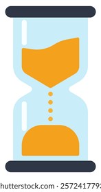 Flat icon of hourglass isolated on white background.