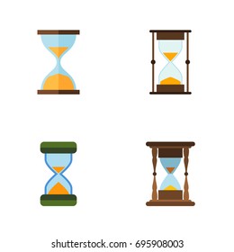 Flat Icon Hourglass Set Of Hourglass, Clock, Measurement And Other Vector Objects. Also Includes Clock, Hourglass, Timer Elements.