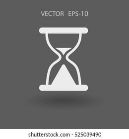 Flat icon of hourglass. vector illustration
