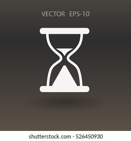 Icono plano del reloj de arena. ilustración vectorial