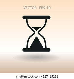 Flat icon of hourglass. vector illustration