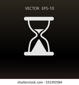 Icono plano del reloj de arena. ilustración vectorial