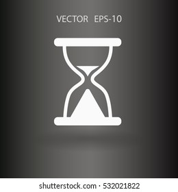 Flat icon of hourglass. vector illustration