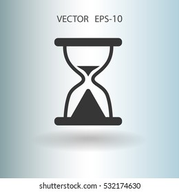 Icono plano del reloj de arena. ilustración vectorial