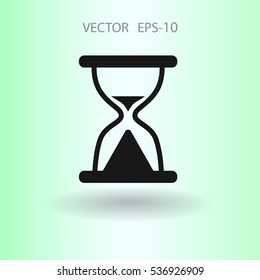 Flat icon of hourglass. vector illustration