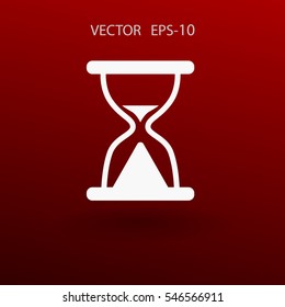 Flat icon of hourglass. vector illustration