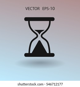 Icono plano del reloj de arena. ilustración vectorial