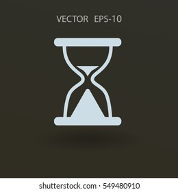 Flat icon of hourglass. vector illustration