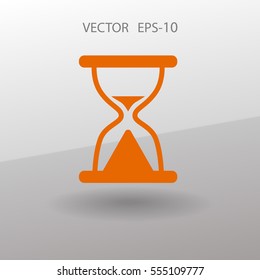 Icono plano del reloj de arena. ilustración vectorial