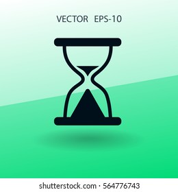 Flat icon of hourglass. vector illustration
