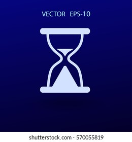 Flat icon of hourglass. vector illustration