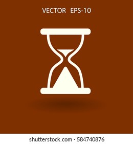 Flat icon of hourglass. vector illustration