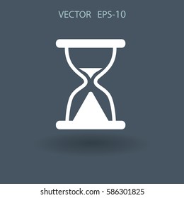 Flat icon of hourglass. vector illustration