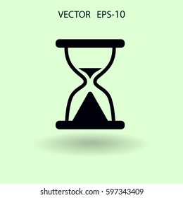 Flat icon of hourglass. vector illustration