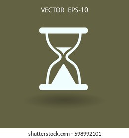 Flat icon of hourglass. vector illustration