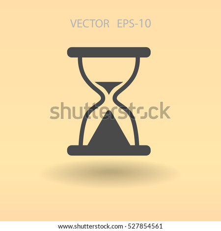 Flat icon of hourglass. vector illustration