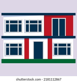 Flat icon with house. Cartoon style. Small house. Vector illustration. stock image.