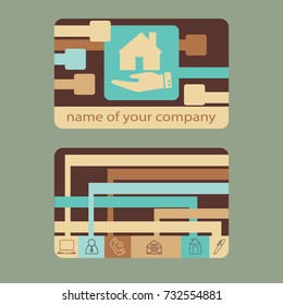 Flat icon. The house on a palm. Conceptual idea of selling real estate.