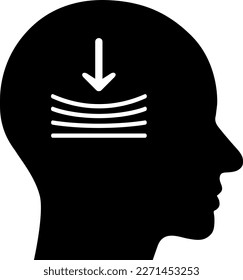 Flat icon in the human head symbolizing pressure as a concept of personal resilience