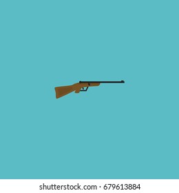 Flat Icon Hunting Rifle Element. Vector Illustration Of Flat Icon Weapon Isolated On Clean Background. Can Be Used As Gun, Weapon And Rifle Symbols.