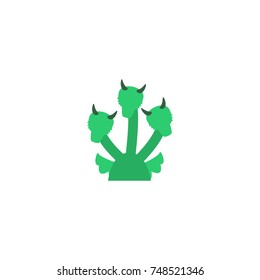 Flat Icon Hydra Element. Vector Illustration Of Flat Icon Snake Isolated On Clean Background. Can Be Used As Hydra, Mythology And Snake Symbols.