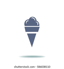 Icono plano. Helado.