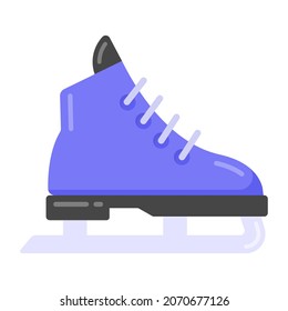 A flat icon of ice skate
