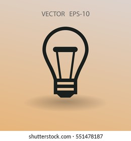 Flat icon of idea bulb. vector illustration