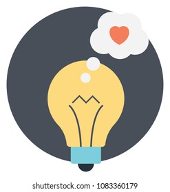 
Flat icon of ideas about love 
