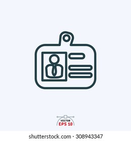 Flat icon of identity card.