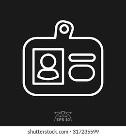 Flat icon of Identity card.