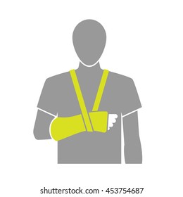 Flat icon illustration of arm bandage i