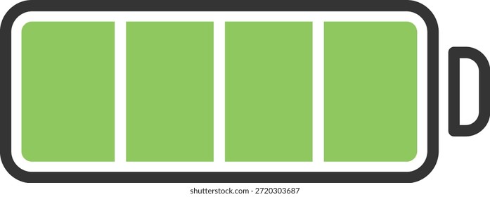 Ilustración de icono plano de una marca de batería