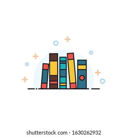 flat icon illustration of books