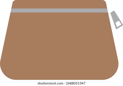 Flat icon illustration of brown mini bag