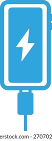 Ilustración plana del icono de un teléfono móvil de carga