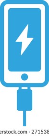 Ilustración plana del icono de un teléfono móvil de carga
