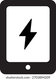 Flat icon illustration of a charging tablet
