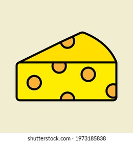 Flat icon illustration of cheese