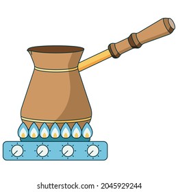 Flat icon illustration of coffee brewing method. Vector illustration
