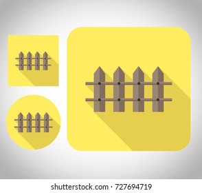 flat icon illustration design, vector wooden house fence, one set