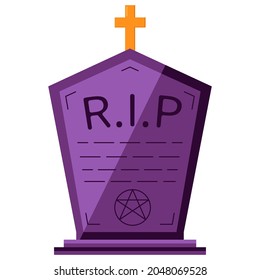 Flat icon illustration of halloween spooky items. Vector illustration