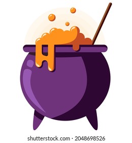 Flat icon illustration of halloween spooky items. Vector illustration