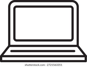 Flat icon illustration of a laptop computer