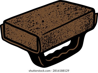 A flat icon illustration of a manual sanding block tool, commonly used for woodworking, surface preparation, and home improvement projects.
